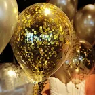 Прозрачные воздушные шары, 5 шт., Золотая Звезда конфетти из фольги, прозрачные воздушные шары, надувные шары для свадьбы, дня рождения, декоративные надувные шары