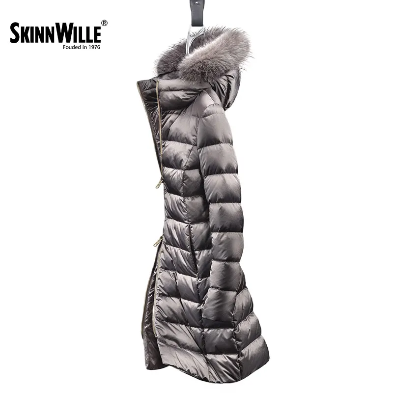 SKINNWILLE Новинка Теплый Женский Пуховик Средняя Длина Зимняя Одежда Утолщенние