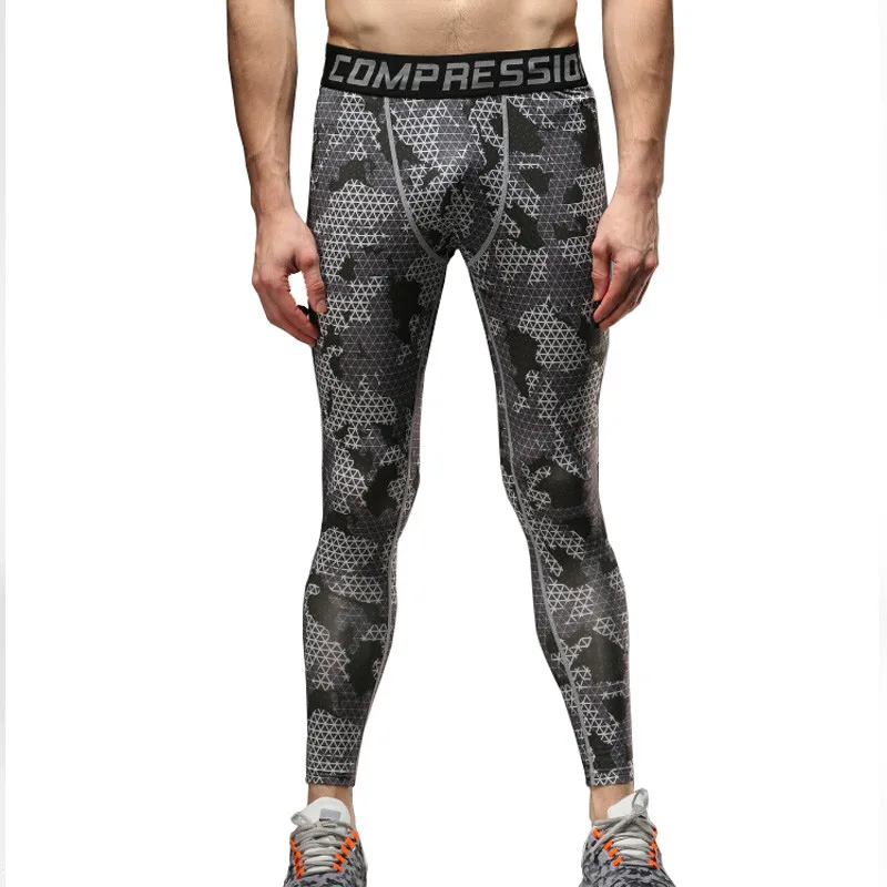 Обтягивающие мужские камуфляжные быстросохнущие Компрессионные спортивные