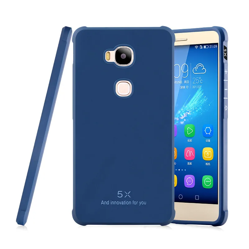 High quality Frosted cases Soft Silicone Case for Huawei Honor 5X Anti-knock Non-slip Back Protective Cover |