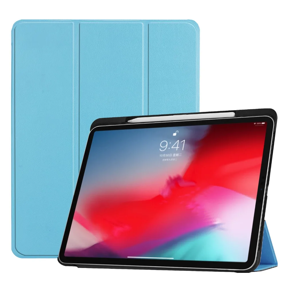 Tablet Case For iPad Pro 11 inch 2018 Slim Shell Smart Stand Cover with Auto Sleep/Wake Leather pen holder | Компьютеры и офис