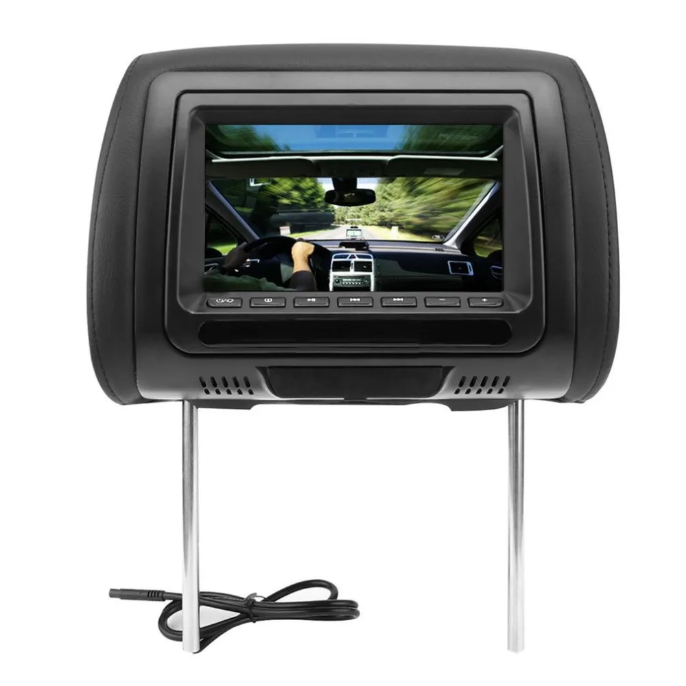 7 дюймовый черный Автомобильный DVD/USB/HDMI подголовник мониторы с ИК передатчиком