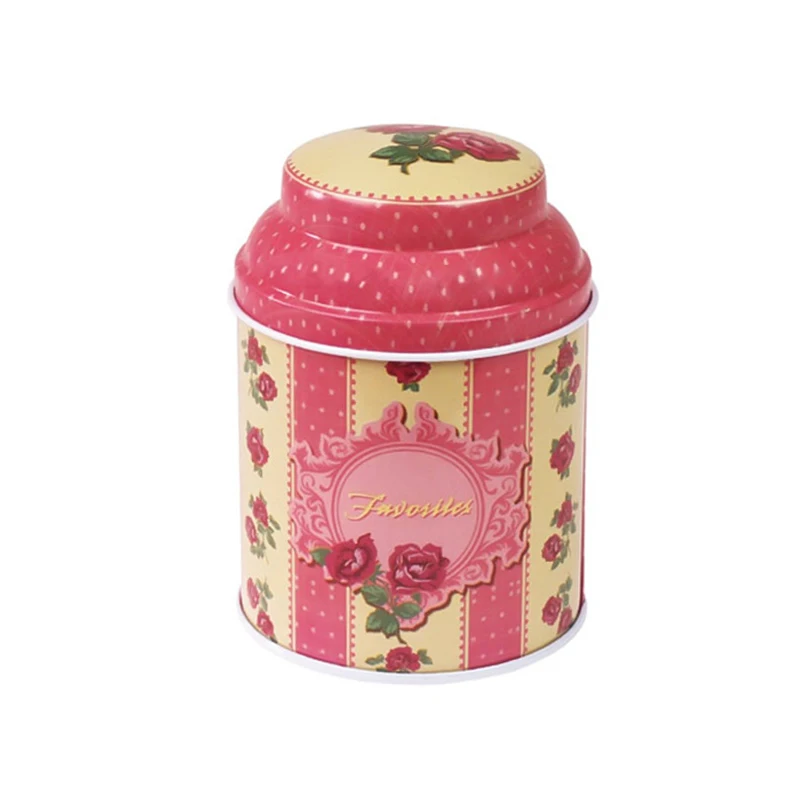 Винтажный стиль печатная Цветочная серия Φ коробка круглый металлический