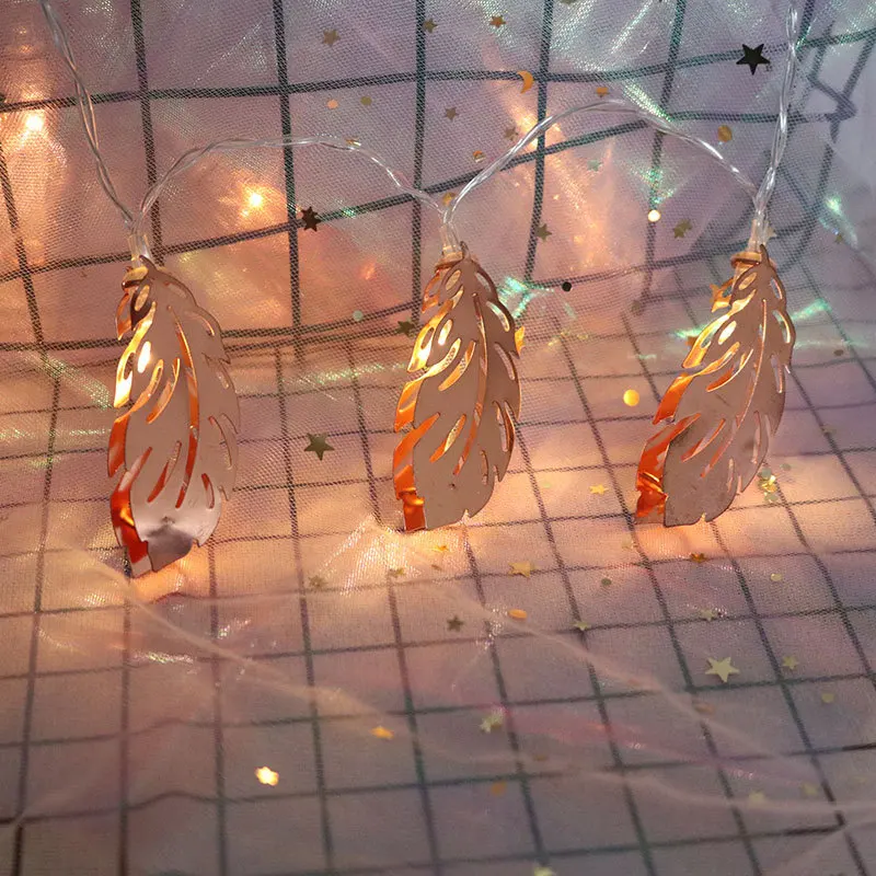 Светодиодная железная гирлянда Скандинавское украшение для спальни перьевая