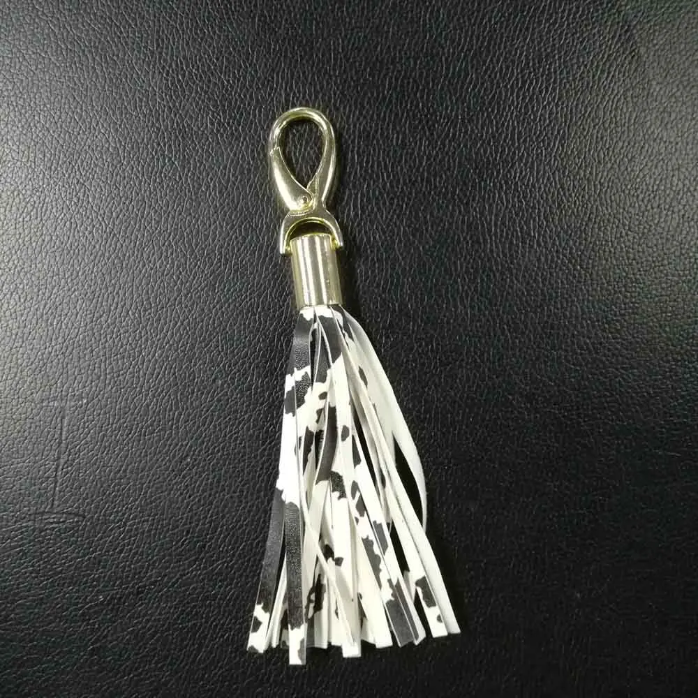 Cacus Leather Bag Tassel Clip Wholesale Blanks Printed Leopard Keychain Fob With Hook 4colors Charm Gift DOM1061256 | Багаж и сумки