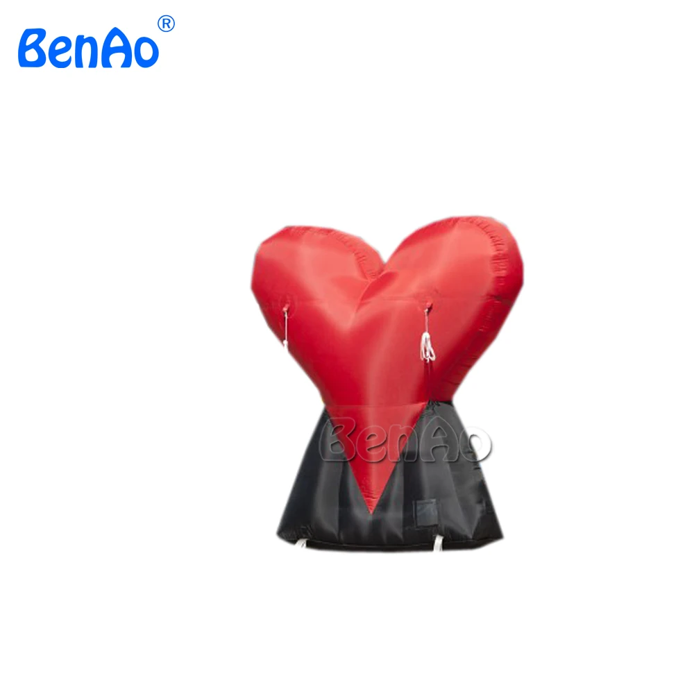 

Z074 Inflatable heart shaped ground balloon,2.5m height outdoor giant ground inflatable balloon for party & event decor.