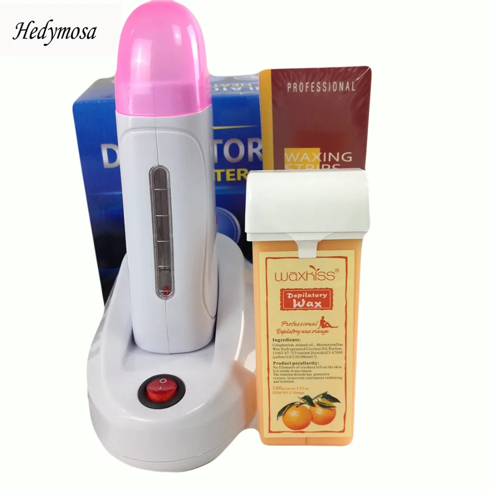 Комплект для нагрева воска "Wax Heater Sets One Seat Safe Epilator" с европейской вилкой 220-240V, включающий в себя: эпилятор для безопасного удаления волос + 100 листов бумаги для удаления волос.