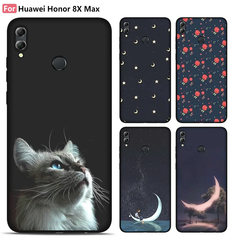 Глянцевый силиконовый чехол для uawei Honor 8X Max Protector TPU бампер задняя крышка телефона