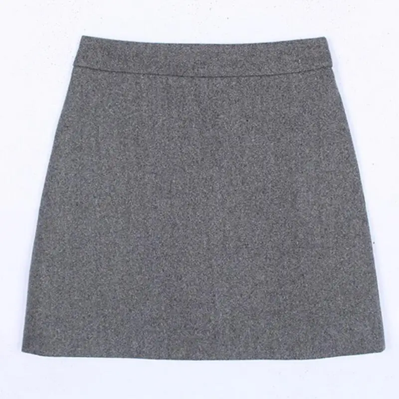Женская шерстяная юбка с высокой талией Элегантная короткая трапециевидная