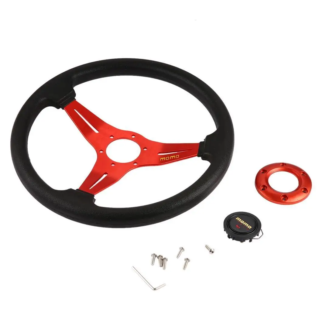Steering BLUE/RED Blue Red Bolts Racing 350mm steel from for Made PVC inch 13 Drifting durability 6 35cm Wheel Sports 8 | Автомобили и