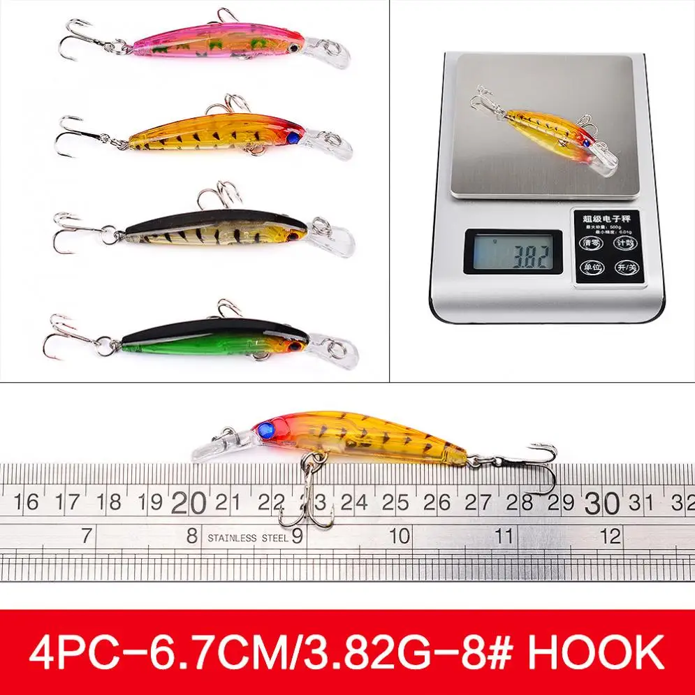 

48pcs/lot Delicate Mixed Hard Fishing Lure Set Artificial Fishing Kit Minnow Fishing Wobblers Crankbait Hard Fishing Tackle