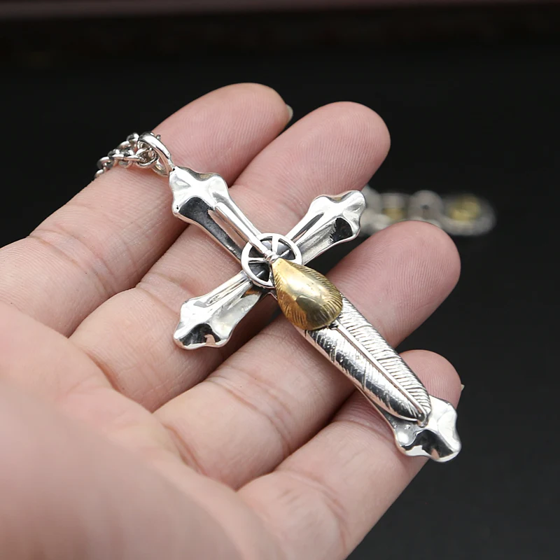 Цепочка с подвеской крестом для мужчин и женщин серебро 18 2 пробы 925 г|pendant for