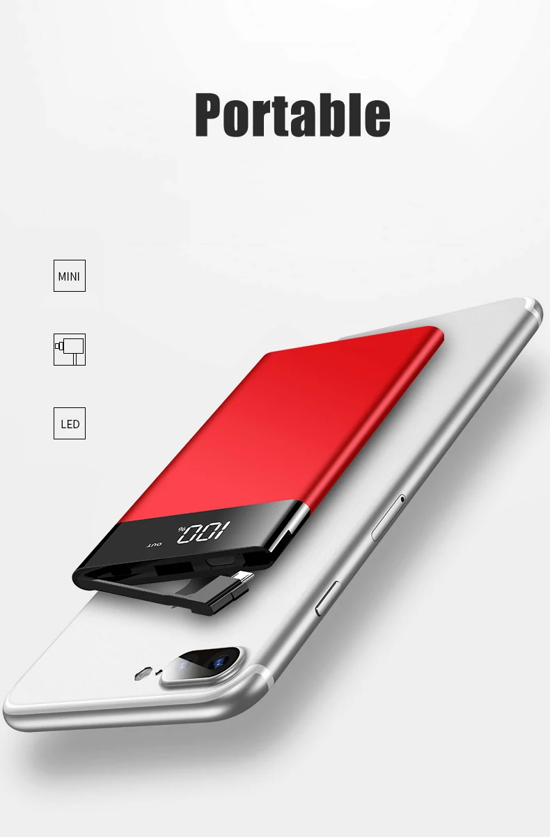 10000 мАч Внешний аккумулятор 2.1A с кабелем внешний аккумулятор для Samsung usb type C с зарядным кабелем внешний аккумулятор