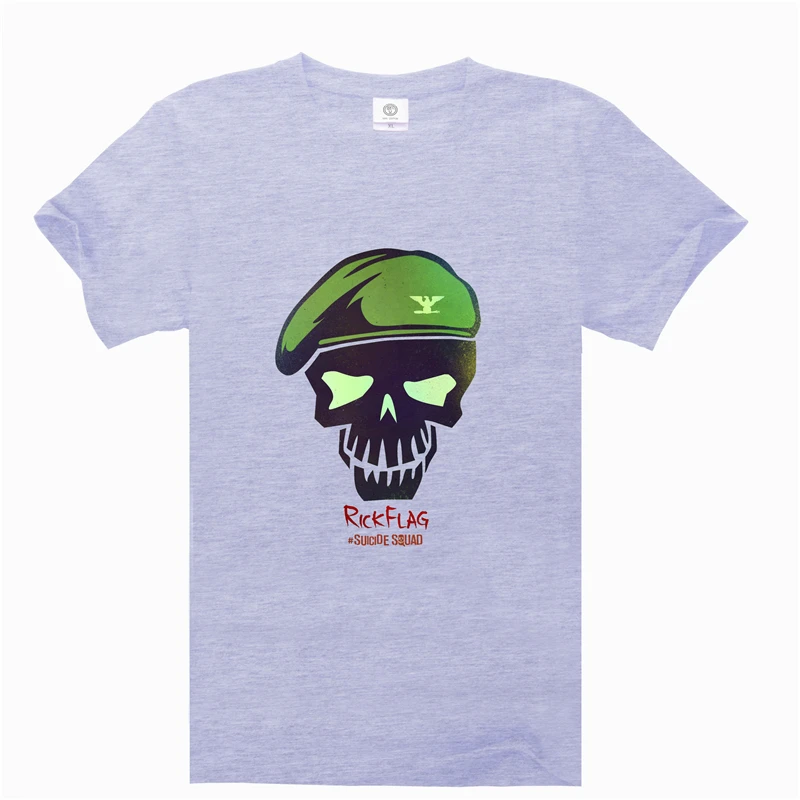 2016 Suicide Squad Detective Comics RICKFLAG мужская Хлопка С Коротким Рукавом Футболки Повседневная