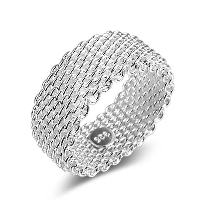 silver OMHXZJ, модные вечерние кольца для женщин и девушек, подарок на свадьбу, серебряное кольцо с широким 925 пробы, RN273 - Цвет камня: silver