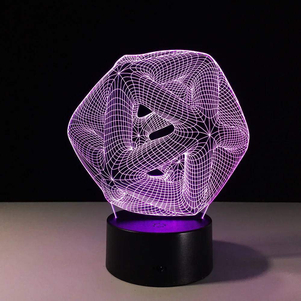 Абстрактный полый узел 3D акриловая иллюзионная лампа для дома офиса декор стола 5