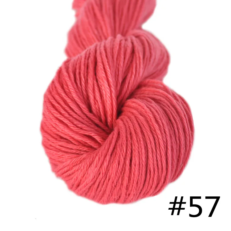 57 Salmon Пряжа лотоса многоцветная Толстая кашемировая DK пряжа цвет#31-#60 натуральный кашемир 4plys ручная вязка цвет ed DIY вязание крючком - Цвет: 57 Salmon