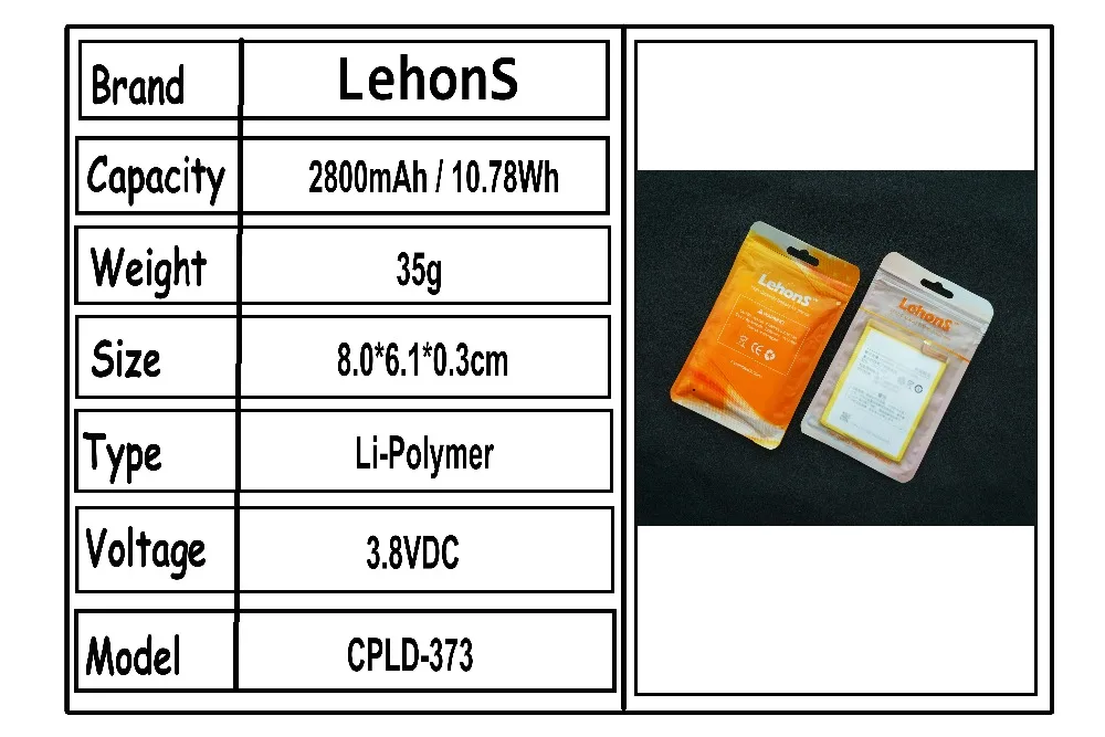 LehonS 1x Смарт мобильный телефон Замена литий-полимерные батареи для Coolpad max A8-930 A8-831 CPLD-373