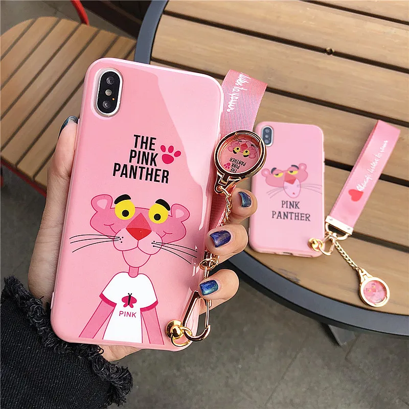 For huawei P20 Case Blue Ray cute pink panther Soft back phone Cover for Huawei pro lite mate10 nove 2S nova 3E +toy +Strap |