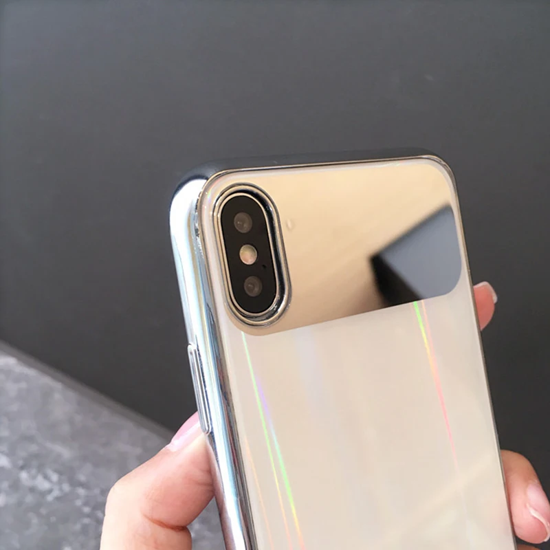 GlamPhoneCase Luxury Mirror Phone Case For iPhone 8 X Cool Laser Shining iphone 7 6 6S Plus Hard Back Cover Cases |
