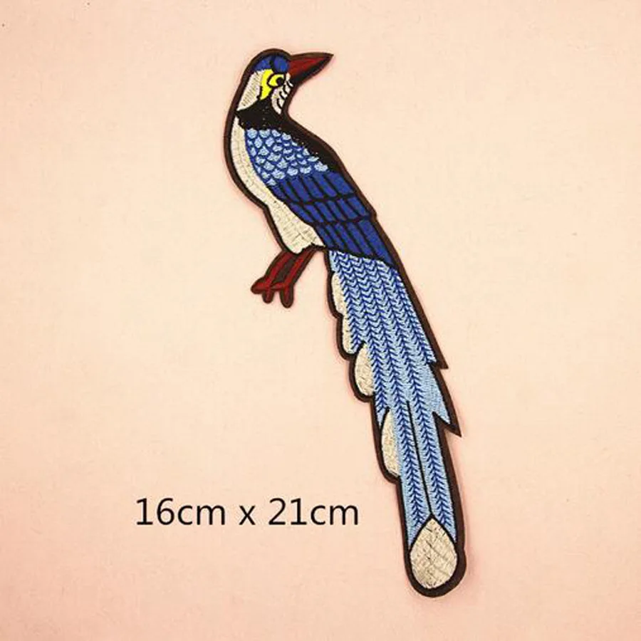 

Big Fabric Embroidered Magpie Bird Patch Clothes Stickers Bag Sew Iron On Applique DIY Apparel Sewing Clothing Accessories BU88