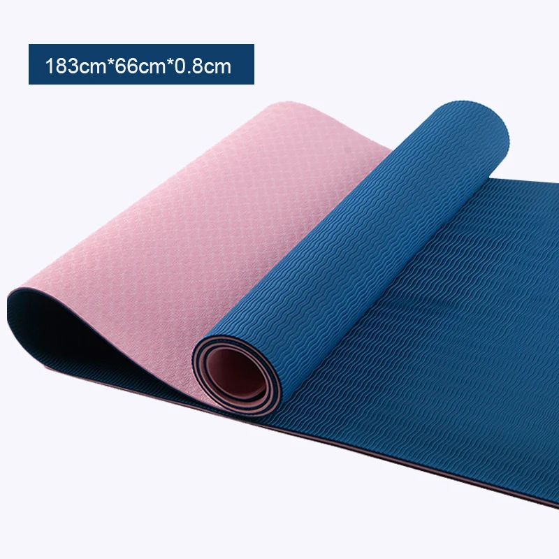 

Non-slip Pilates Beginner TPE Two-color Yoga Mat Three-piece Thickening Widened Fitness Dance Mat Home Fitness Mat 183*66*0.8cm