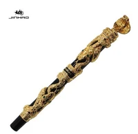 luxury gift pen jinhao 3d snake fountain pen 0 5mm nib canetas converter metal ink pens office supplies