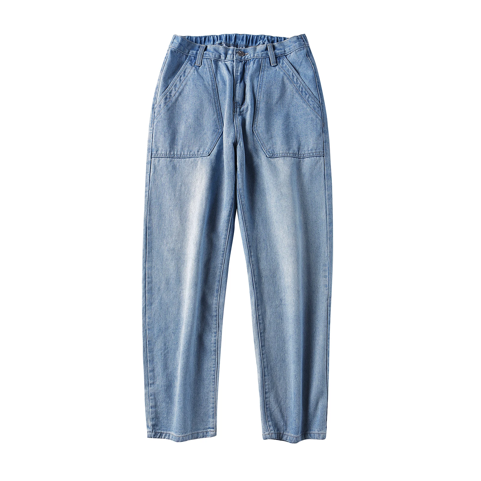 

2019 Men's Casual Pants Blue Wash Jeans Loose In Straight High-quality Straight Jeans Long Trousers Denim Nice Pants Size M-2XL