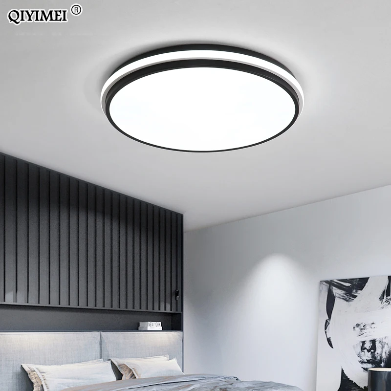 $37.77 New Modern LED Ceiling Lamps For Living Room Remote Control Dimming For Dining Room Bedroom white and black lighting Lights