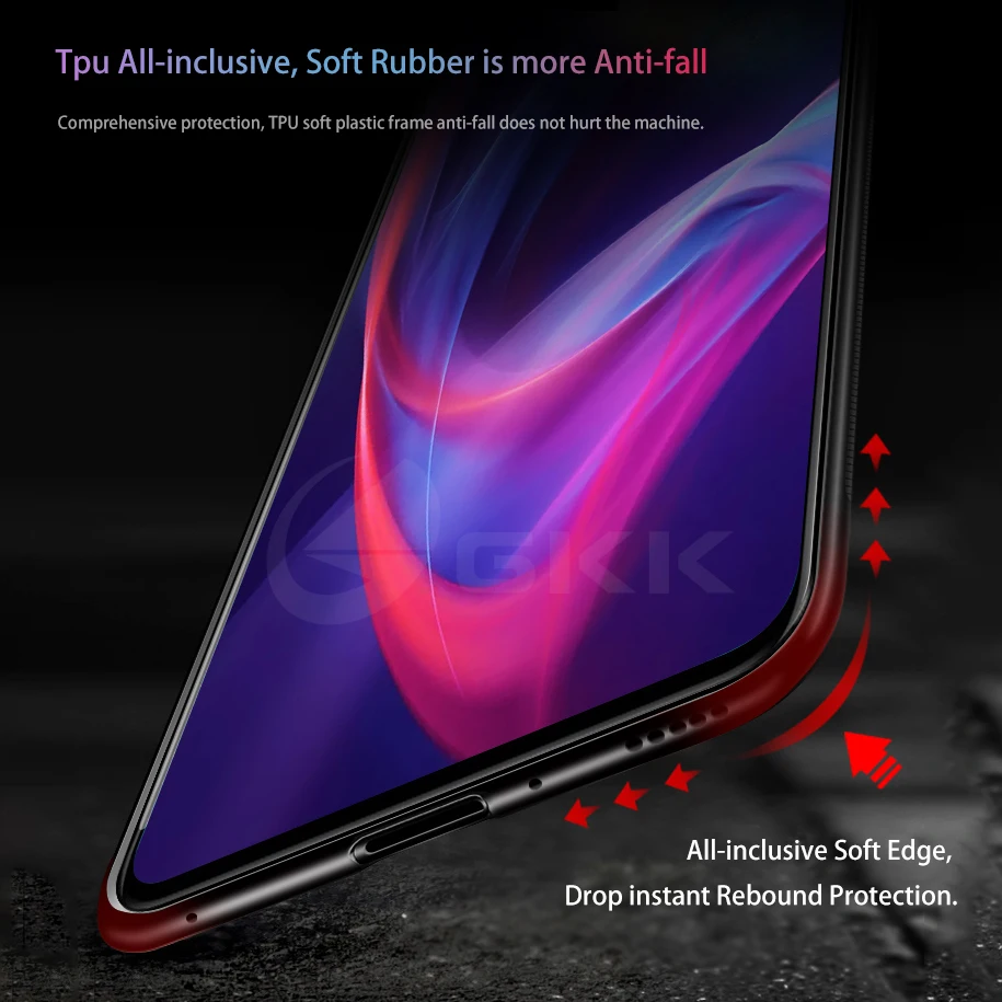 Чехол из закаленного стекла GKK для Xiaomi Redmi K20 Pro чехол с защитой всех сторон