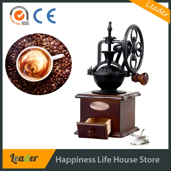 Деревянный Ручной Кофемолке Винтажном Стиле Кофемолки |