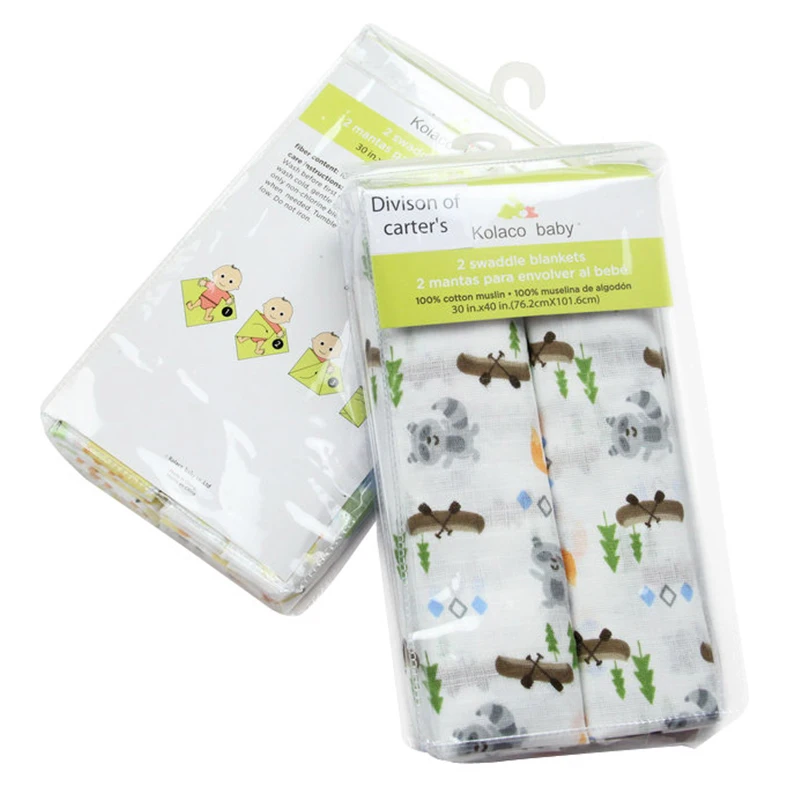 горячий продавать 2 пакет ребенка и дети муслина пеленать одеяла новорожденных