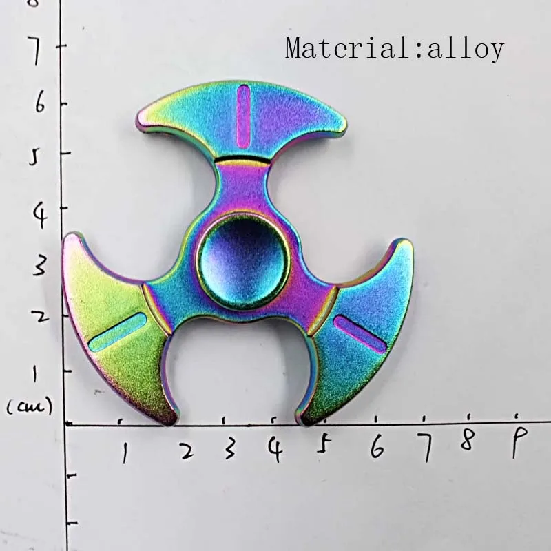 Радужные Спиннеры металлические три спиннера EDC ручной Спиннер для пальцев