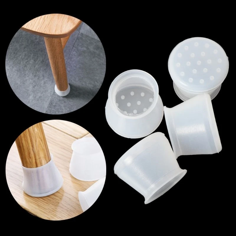 

4Pcs Silicone Chair Leg Caps Feet Pads Furniture Table Covers Floor Protectors