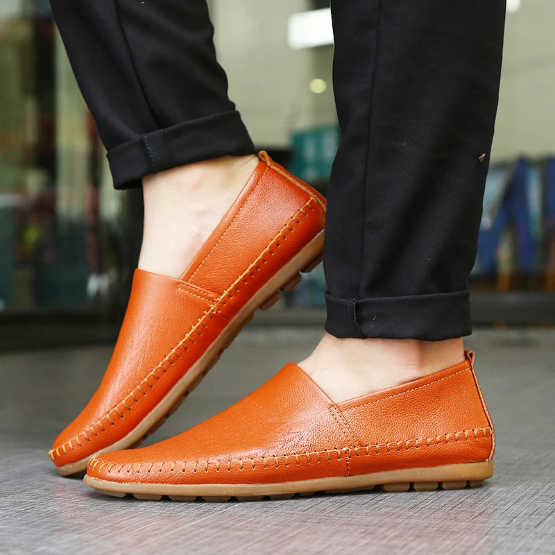 Мужские кроссовки из натуральной коровьей кожи дышащая прогулочная обувь для