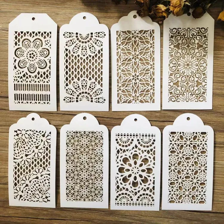 KSCRAFT 8 шт. крафт-бумага/белые винтажные бирки бумажные высечки для скрапбукинга
