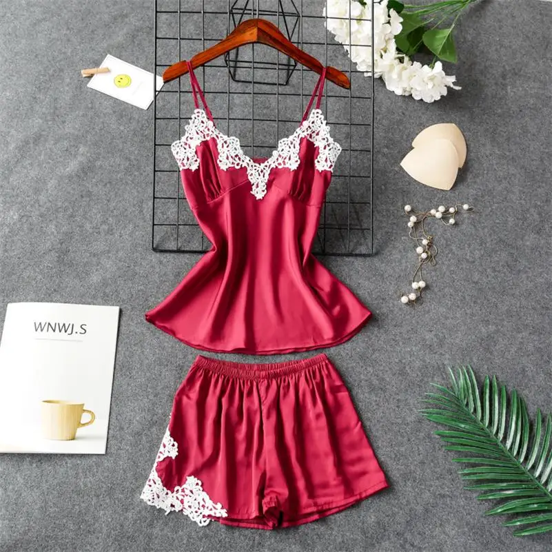 Style 17 4 шт. женские пикантный Шелковый Атласный пижамный комплект Женский Пижама с кружевами комплект, одежда для сна, одежда для дома, одежда для сна, для Для женщин - Цвет: Style 17
