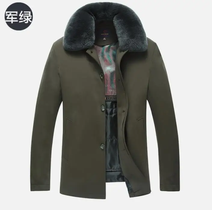 Plus velvet thickening winter jacket men Cotton coat clothes ropa camperas hombre 2020 fur collar father wear Detachable inner