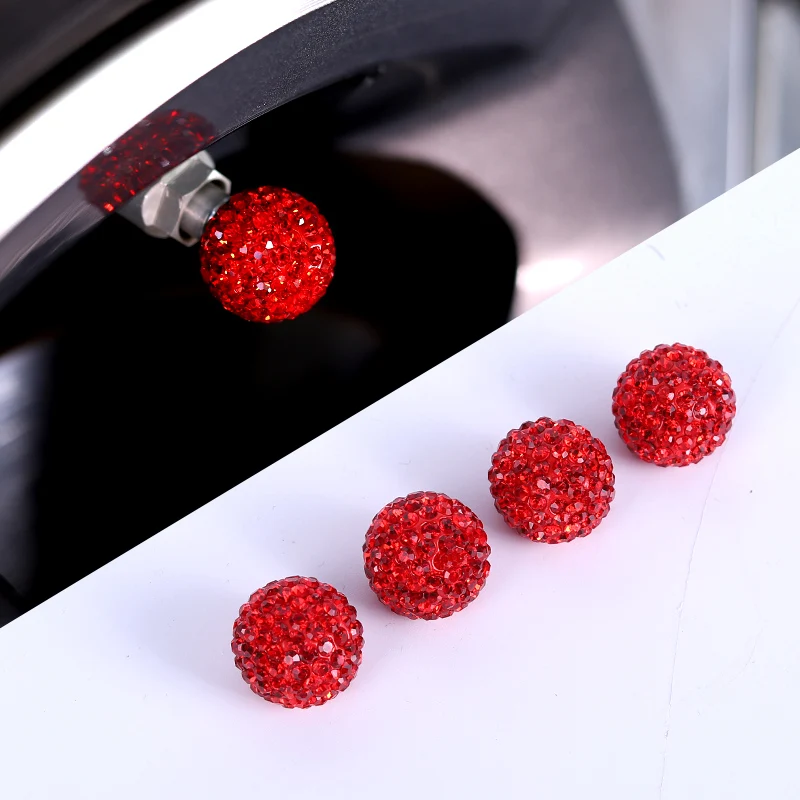 4 шт./лот Bling Rhinestone Универсальный Автомобильный шинный воздушный клапан колпачки Кристалл бриллиант Сияющий пылезащитный клапан Стволовые колпачки автомобильные аксессуары