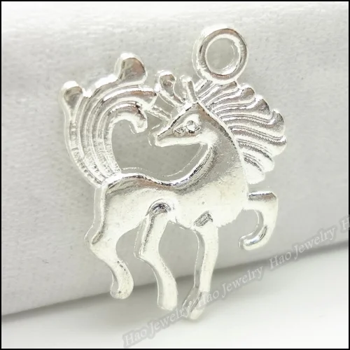 100 шт. винтажные подвески в виде лошади подвеска из яркого серебряного цинкового