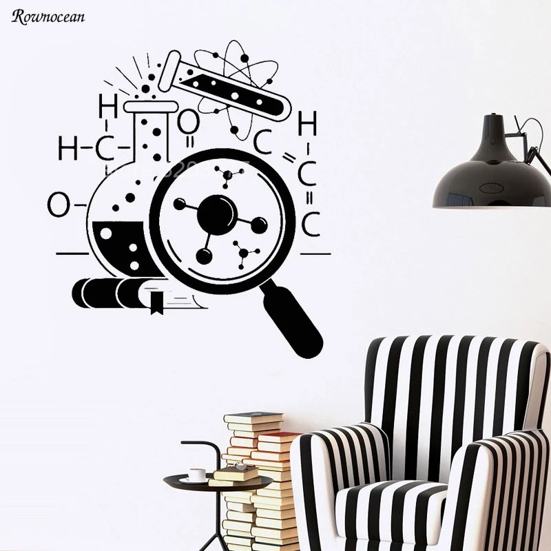 Химический учёный наклейки для подростков спальни съемный домашний декор чтения