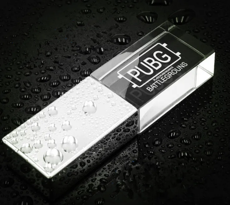 Светодиодный светильник с логотипом на заказ, Кристальный USB флеш-накопитель, 4 ГБ, 8 ГБ, 16 ГБ, 32 ГБ, USB2.0, для подарка, флешка(более 10 шт., бесплатный логотип