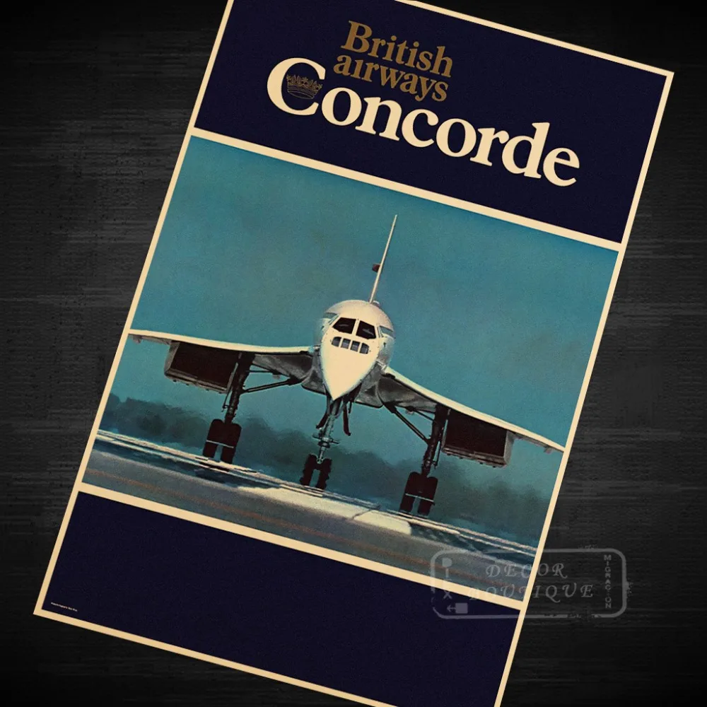 British Airways Concorde Crown Beauty Memory парусиновая картина ретро ВИНТАЖНЫЙ ПЛАКАТ из