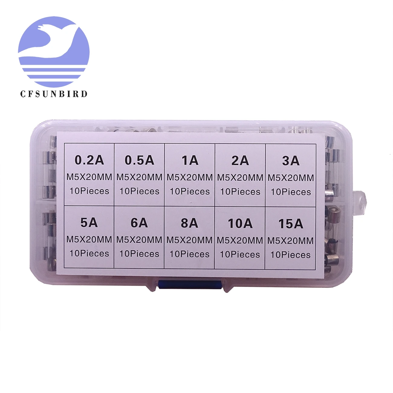 Набор предохранителей 5x20 мм 100 шт. стеклянная трубка сделай сам быстросохнущие