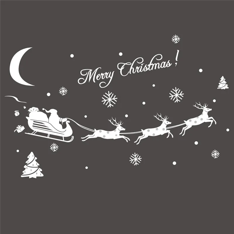 Наклейки на окна с надписью &quotMerry Christmas&quot &quotСанта Клаус&quot настенный стикер