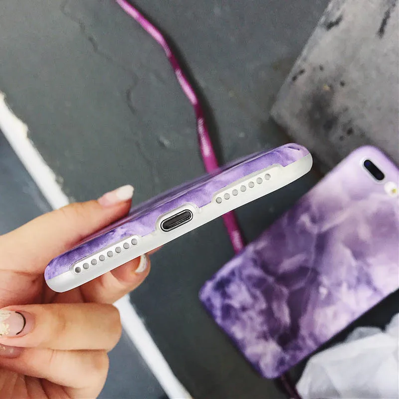 JIBAN роскошное фиолетовое Мрамор шаблон телефона чехол для iphone х 6 S плюс 7 8 задняя