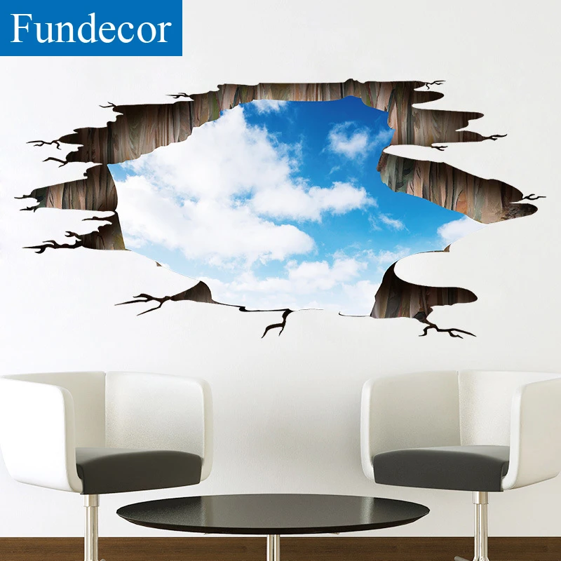 [Fundecor] HD голубое небо белые облака настенные наклейки домашний Декор Гостиная