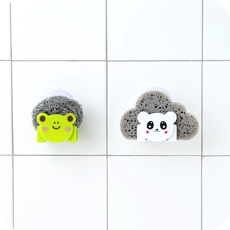 Sale Cartoon Animal Cat Bear Frog Wall Mounted Bath Storage Box Soap Bar Holder Kitchen Tools Sponge Drain Shelf Bag F2428 | Дом и сад