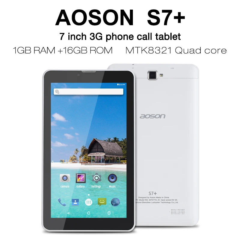 Aoson S7 + Android 7 0 четырехъядерный 16 ГБ 1 Гб дюймов 3g телефонные звонки планшеты