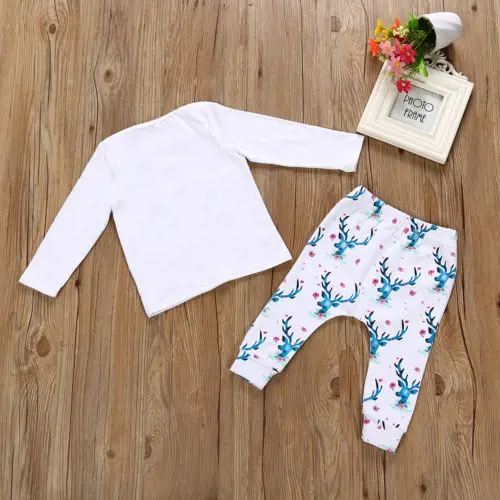 Для новорожденных Обувь для девочек Олень одежда с длинным рукавом Топы